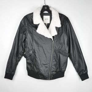 JACK by BB DAKOTA VEGAN LEATHER JACKET MOTO BLACK